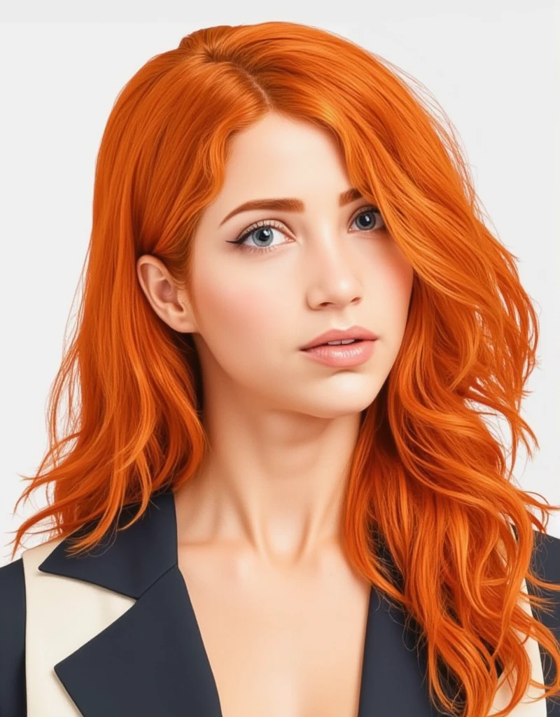 1girl, masterpiece, (extremely intricate:1.2), woman, ultra detailed, finely detailed face, ),(((nami (one piece), long hair, orange hair, Emily Rudd,