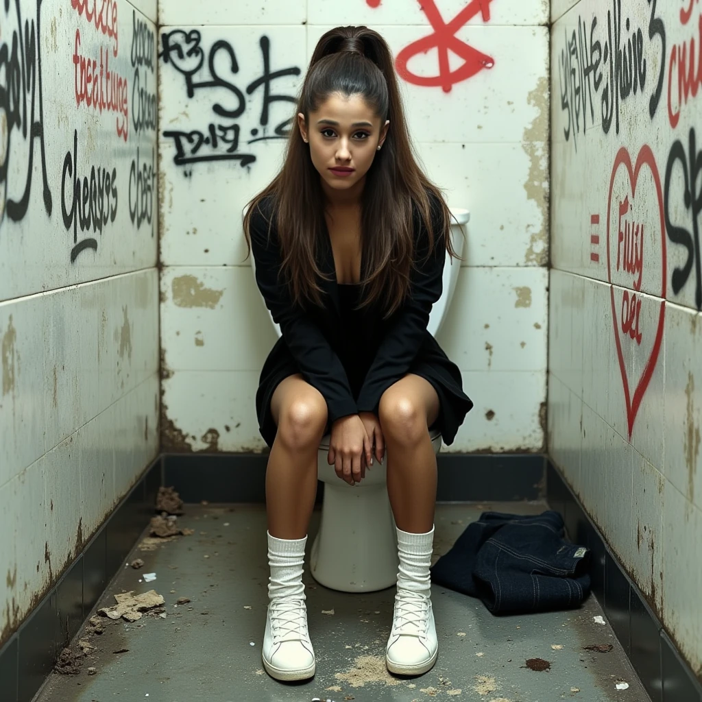 Hyperrealistic photo of beautiful girl , where she is sitting on the street smoking a cigarette, she is wearing a purple dress, striped stockings and purple Converse sneakers, the wall behind her back is decorated with graffiti with the words "Lentera", empty bottles are scattered around, the air is filled with teenage protest, smoke is coming from her nose, she looks cool and determined, black eyes, black hair. Cool iPhone wallpapers]