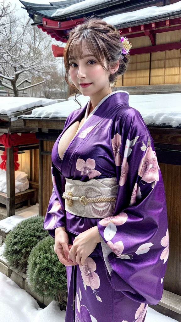 最high quality、high quality、best image quality、8K、最High resolution、High resolution、最high quality、masterpiece、Realistic human body with detailed details、Realistic skin in every detail、Realistic face in every detail、Realistic eyes down to the details、Realistic lips in every detail、Realistic teeth in every detail、Realistic ears with attention to detail、Realistic hair with detailed details、Realistic arms with attention to detail、Realistic hands with attention to detail、Realistic fingers with attention to detail、(fine hands、thumb１reference４)、Realistic legs with attention to detail、Realistic feet with attention to detail、((beautiful japanese girl))、(japanese model), (japanese woman)、((20 year old beautiful girl))、(black hair)、(straight short hair)、((whole body))、((Beautiful big breasts pointing upwards)、(slim style、slender style)、(whole body光沢肌、Fair skin)、Detailed and realistic human body、detailed realistic skin、detailed realistic face、detailed realistic arms、detailed realistic fingers、Detailed realistic feet、soft natural light、samurai kimono、maiko kimono、servant、geisha kimono、japanese kimono、Furisode、kimono、yukata、japanese traditional、Samurai Residence、Japanese garden、((colorful transparent vinyl(flowery kimono、Hakama with side slits))、((Under the cherry blossom tree in full bloom(Poses that make your thighs look sexy))