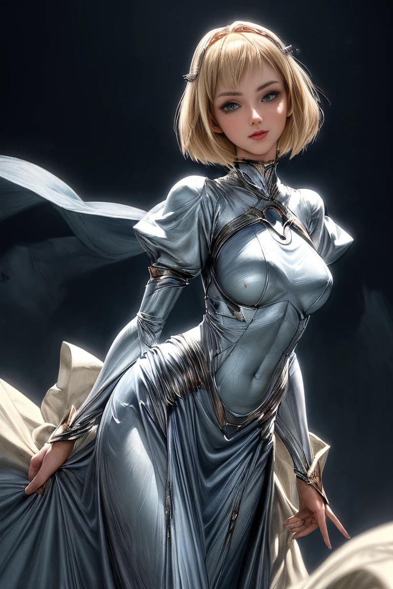(masterpiece, best quality:1.2), <lora:claymore_clare-10:1>, cowboy shot, solo, 1girl, clare, expressionless, closed mouth, looking at viewer, grey eyes, armor