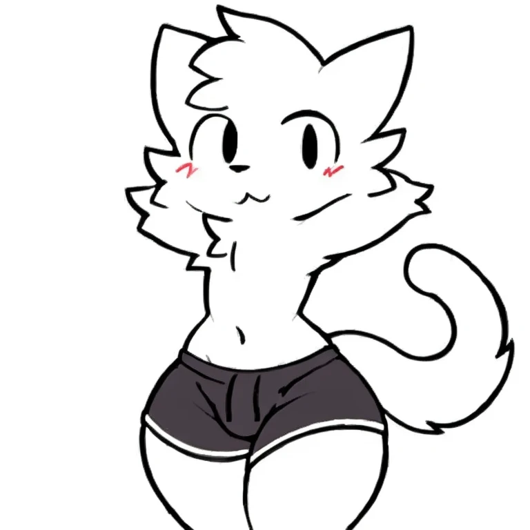 male, arctic wolf, detailed yellow eyes, thick big plain diaper with 4 tapes, slim, sly, glasses, big thick baby diaper, long tail, tshirt, confusion, big swollen crotch, "Diaper?"