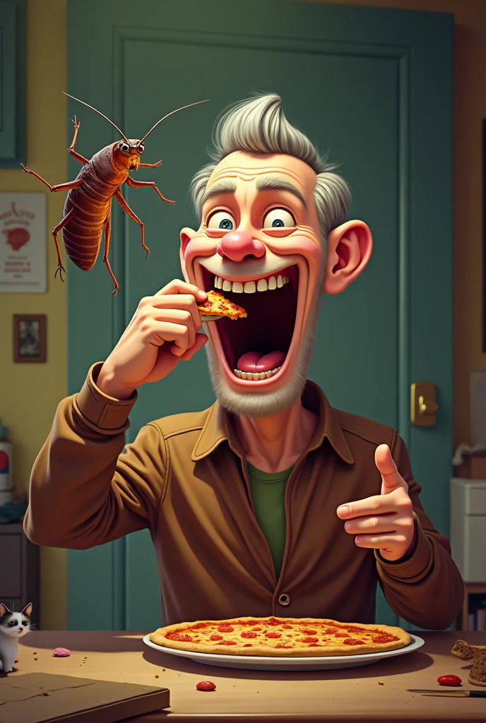 Man eating a cockroach funny humor - SeaArt AI