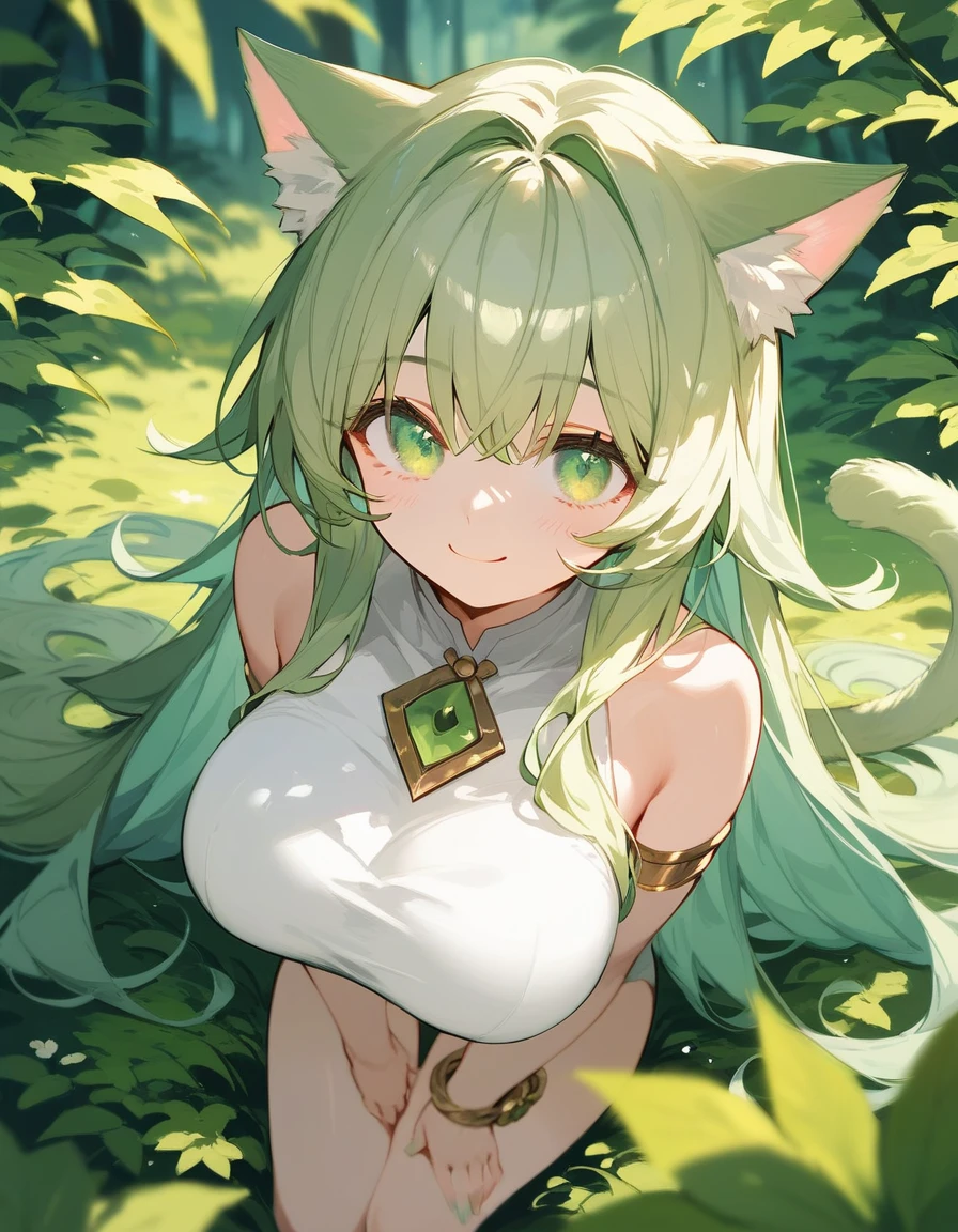 All intricate details: Exobiological: Human_Girl_Pantera Nayra
From the misty depths of the tropical jungle emerges the Nayra, a feline creature of incomparable beauty. Its slender body, perfectly adapted to navigating through dense foliage, Her fur green forest a mosaic of emerald greens and earthy browns, camouflages her perfectly among the lush vegetation, making her an invisible hunter.
head human and feline, symmetrical face, an agile and perfect girl body. Two pointed ears pick up the slightest sound, while his eyes, large and deep green like polished jade, shine with an intelligence that belies his wild nature.
Its sharp fangs, visible even with its mouth closed, reveal its predatory nature. A long tail helps it maintain balance and cling to branches as it moves through the jungle. random angle