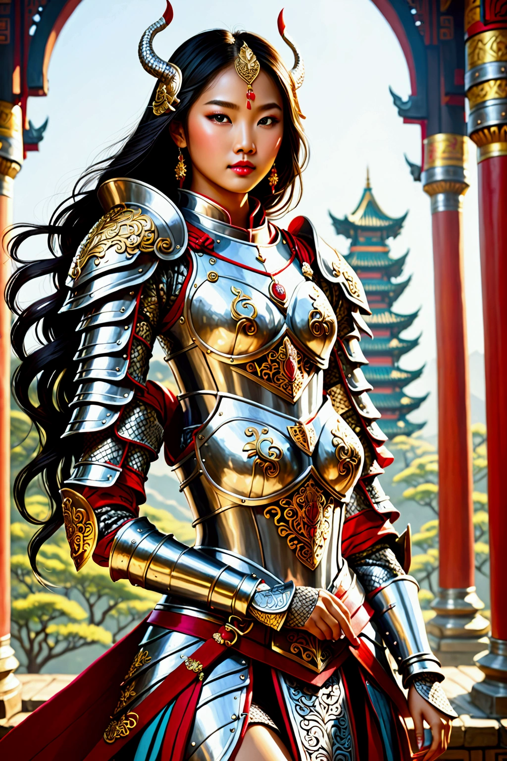  Asian Beauty dressed in armor 