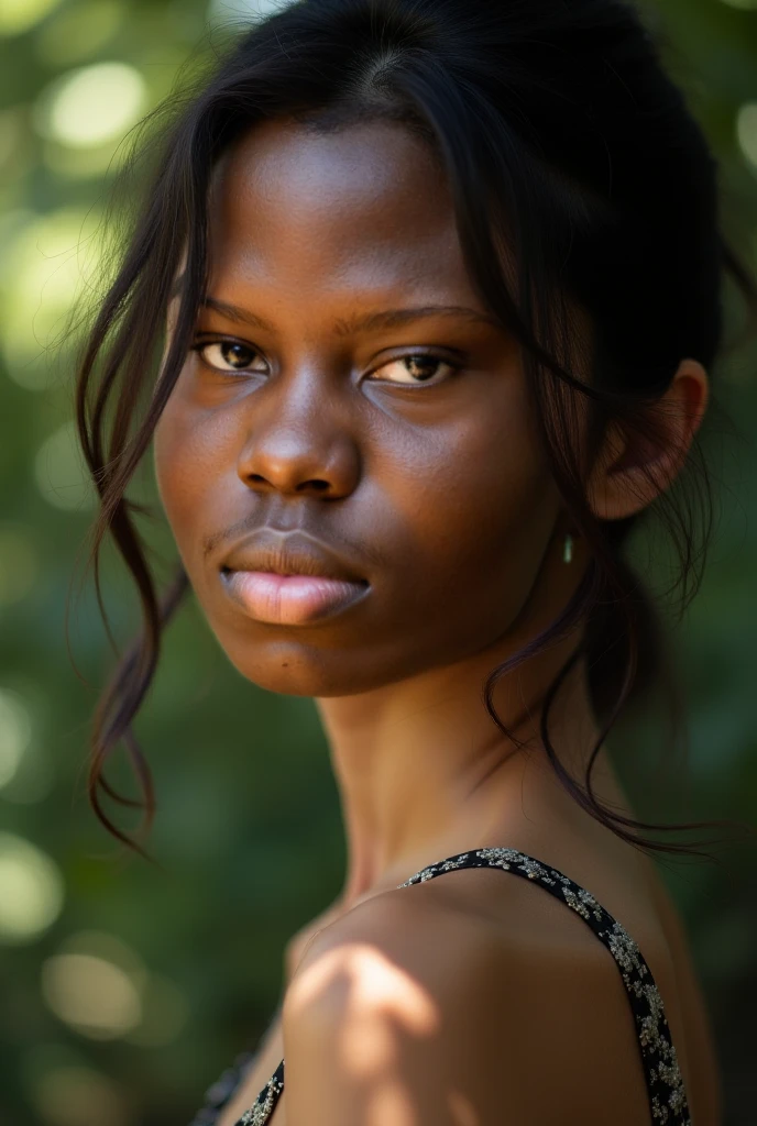 (best quality,ultra-detailed,realistic:1.37),Lilith, dark skin, timeless natural beauty, carved out of a piece of hardwood.