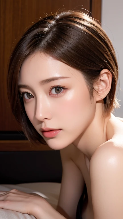  mature woman,masterpiece, slim slender, realistic, adult sex appeal, perfect body,Ultra short hair, beautiful faces,Facial beauty, Japanese women, from side