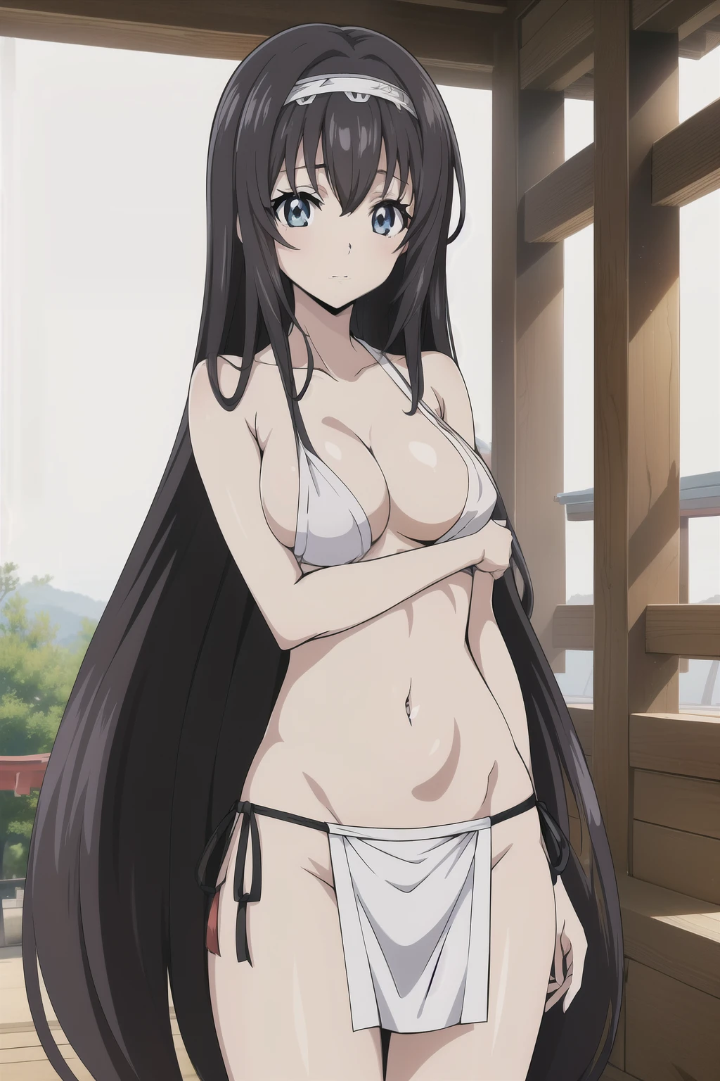 (Animeセル画スタイル, masterpiece, Highest quality, High resolution, Anime Color, Megami Magazine:1.2, Anime poster style, Anime key visual, sharp, 8k, Realistic), (Beautiful Eyes:1.5), One girl, cute, Black Hair, Large Breasts, Cleavage, nude, (Wet), (Sitting), (Perfectly detailed anatomy, Perfect Arms, Perfect Fingers, Beautiful Face, Perfect body, Glowing Skin), hot spring, Wet, Black Hair,Long Hair,blue eyes,bangs, ((髪band)), Animeセル画スタイル,masterpiece, Highest quality, Very detailed, a Anime女の子, ((NUDE)), Naughty anime style, Anime, Naughty style, Naughty, Digital anime art!!, Anime Style, Official artwork, Visual Novel CG, 美しいAnime, Anime Style 4k, 