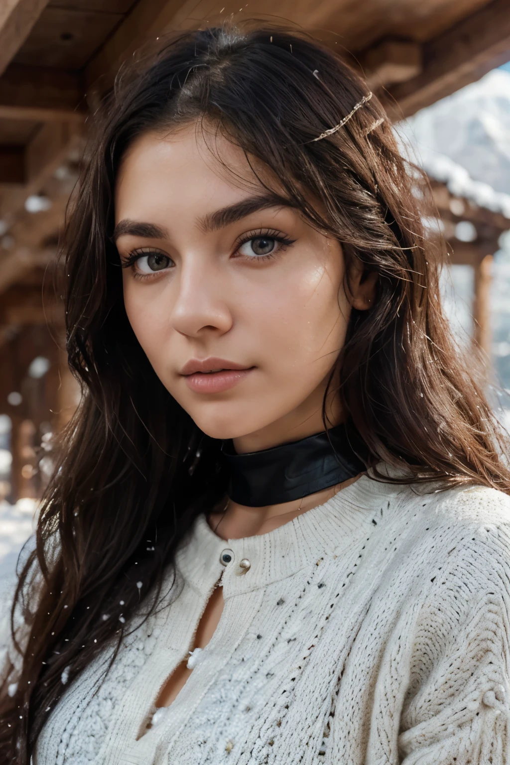 close up of a woman, winter forest, ((heavy snow)), snow in hair, natural skin texture, 24mm, 4k textures, soft cinematic light, RAW photo, photorealism, photorealistic, intricate, elegant, highly detailed, sharp focus, ((((cinematic look)))), soothing tones, insane details, intricate details, hyperdetailed, low contrast, soft cinematic light, dim colors, exposure blend, hdr, faded, BREAK
(fair skin, pale skin), large breasts, makeup, cleavage, BREAK
((night)), ((starry night sky)), ((snowing)), BREAK
sweater dress with an open fur coat over shoulders, BREAK
<lora:Mega:1>,