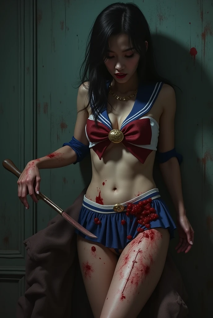 - [ ] photograph,sharpness,unique 850 4, koda850k portrait camera, f1.6 lenses,ultra-realistic textures,Amazingly light texture, Cinestil 800 Fashion Mechanics, Beautiful girl with slender abs: 1.4,six pack abs: 1.4, bust botox,stand on tiptoe,twin tails,(She is wearing a torn Sailor Moon costume..)),(No panties, No bra)),Wet crotch,Wet 、(completely chained), restraint, slave, first round, despise, (((tears flow, cry in pain)), sweating, (( A large prison with sunlight shining through it)), dark fantasy, peeling of the ceiling, broken slab, reinforcing bars between cracks, realistic material details, extreme details, ultra-realistic materials, broken walls, ( (torn costume)), Wet, (chained), ((Large highlighted in the chain)), ((A chain that bites into your crotch)), tie your hands behind your back&#39;Came back, invisible hand, Shredded costumes,,I got a scar on my face, Blood splattered, realistic, (Bruise, dirty, torn clothes, revealing clothes, Blood: 1.3), brown hair, long hair, torn cloak, torn pantyhose, long legs, ((thrust a steel pipe into the crotch)), Metal shackles and shackles chains hanging from the sky)), Wet crotch clearly visible,  fractured (((頭の上にrestraintされた両手首)),((a girl straddling the iron bar)), ((The left leg is suspended at the knee..)),chained shackles and fetters, restraints, slaves, first round, despise, ((tears, cry in pain)), (vast prison with sunlight), dark fantasy, peeling of the ceiling, broken slab, reinforcing bars between cracks, realistic material details, extreme details, ultra-realistic material, broken wall, (((torn costume))),((The tip is protruding, exposed nipples，Areola protrusion, the shape of the pub、small breasts、Other Sailor Senshi costumes hanging on the wall