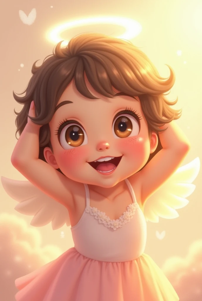 Close-Up of Face, A child's innocent smile, A child opens their arms, revealing an innocent and innocent smile, their eyes curved into a crescent shape, conveying the simple joy of a child's world, (masterpiece, best quality, Professional, perfect composition, very aesthetic, absurdres, ultra-detailed, intricate details:1.3)