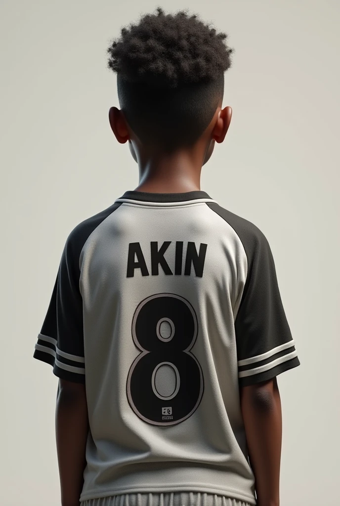 Give me an image of a 13 year old boy ,brown skinned ,dark brown eyes straight dark brown hair with volume on top , Nike shirt 

