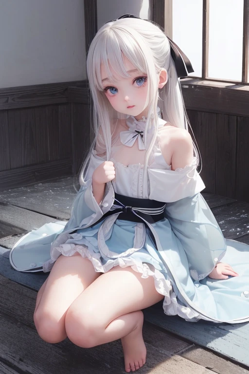 (masterpiece), (best quality), (official art, extremely detailed CG unity 8k wallpaper), (highly detailed), ((absurdres)), 1girl, mid shot, (exquisite facial features),(serafuku:1.3) ((sfw)),((clear hands)), ((white thighhighs without shoes)),aqua eyes, color contact lenses, stars in the eyes, (((colorful bubble))), colourful glass, (album cover)