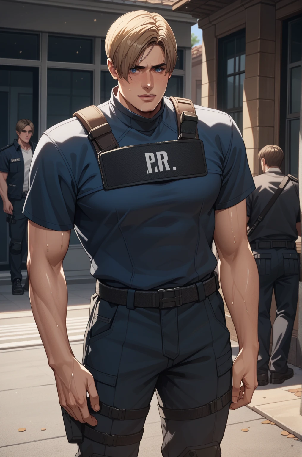    (High resolution CG), ( top quality ), (High resolution CG), ( top quality ), .  Kennedy has a beautiful body, SWAT Clothing, Handsome and cool young man ,  thin macho,  Big Breasts,  pee,  my crotch is wet ,  embarrassing,  High Quality 