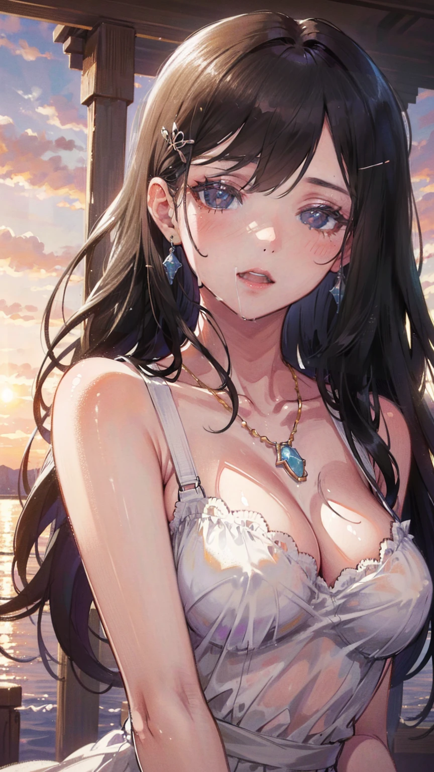 (  girl ),(  very detailed目,  very detailed顔), ( realisticにสุดๆ,  high res ), (  top quality :1.4), (  top quality ), 5, Midea, 1人の girl ,score_9, score_8_ up, score_7_ up, score_6_ up, score_5_ up, score_4_ up,  real skin texture deep into the night,  RAW photos , ( realisticに,  realistic:1.37),  very detailed,  Pro Pictures , (masterpiece:1.3,  top quality ,  ultra high resolution ,  ultra More), ( realistic, photo realistic:1.4),  beautiful illustrations ,  perfect lighting,  natural light,  depth of field , beautiful detailed hair,  beautiful detailed face , beautiful detailed eyes,  beautiful collarbone,  beautiful body ,  beautiful breasts ,  beautiful thighs ,  beautiful legs,  look under my beautiful fingers ,  viewers、  shiny hair,  longhair , (  beautiful brown eyes、)、smile、  super detailed  な目、(( hair clip)), Very elaborate face ,  High Detail Eye , cowboy shot,、( 一人の girl  )、 , masterpiece, top quality , high res, masterpiece ,  girl 1人, Calm expression, Captivating eyes ,  long straight hair  ,  Relaxed Dress ,  Calm Posture  ,  porcelain-like skin, A faint blush, crystal pendant golden hour, (  rimlight):1.2, Warm tones, Solar flare, Soft Shadows,  bright color, painterly effect  ,  dreamy atmosphere BREAK beautiful lake  , Scenery I saw with you  々, Willow Tree, Calm water, reflection,  clouds illuminated by the sun  ,  quiet atmosphere ,  Beautiful Sunset  ,  super detailed  ,  Official Art, unity 8k wallpaper , [ "Intertwined, Mandala
