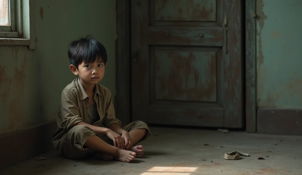 A nine-year-old boy with mature palm skin , short dark hair - SeaArt AI