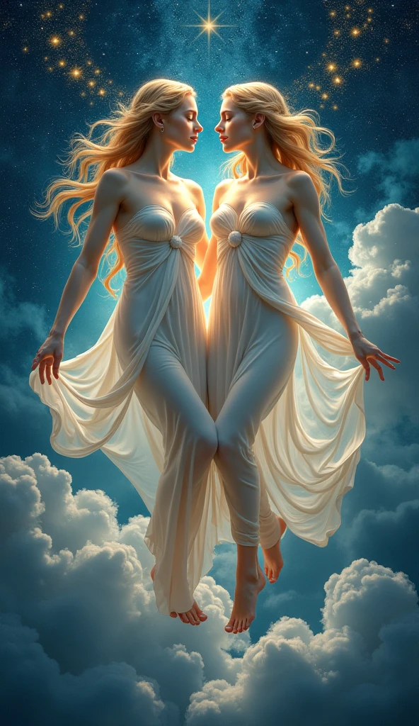 Very beautiful twin sister goddess,  whole body