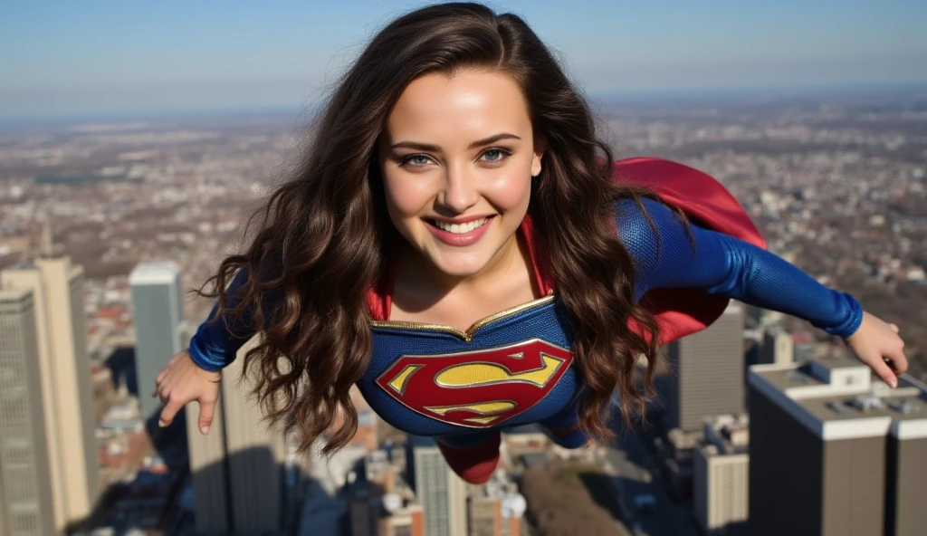 DC movies,from above,from side and front,hyper realistic gopro action photo of a 18 year old girl,supergirl,dancing,happy,looking at viewer,outdoor,windy,theme park,ray tracing,detail shadow,shot on Fujifilm X-T4,85mm f1.2,sharp focus,depth of field,blurry background,bokeh,lens flare,motion blur,<lora:add_detail:1>,