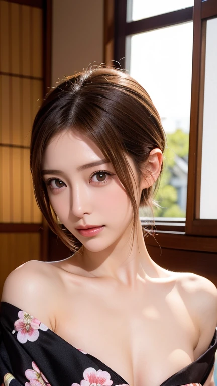  mature woman,masterpiece, slim slender, realistic, adult sex appeal, perfect body,Ultra short hair, beautiful faces,Facial beauty, Japanese women, kimono