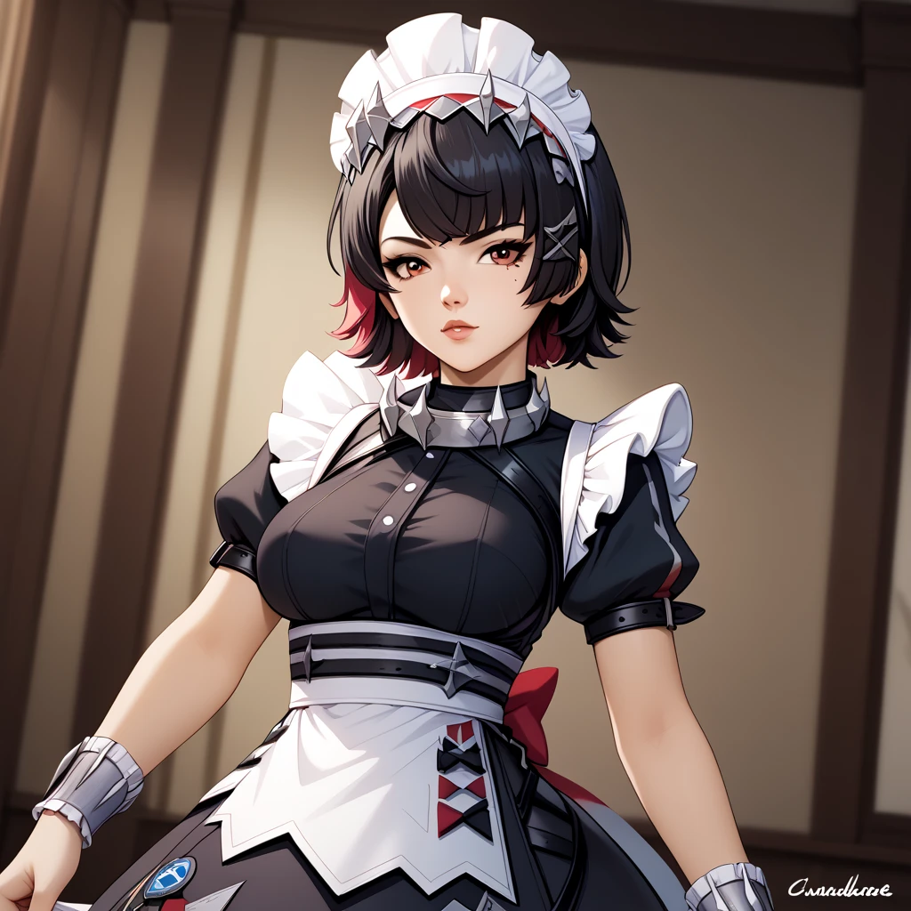 1girl, ellen_joe, maid_headdress,