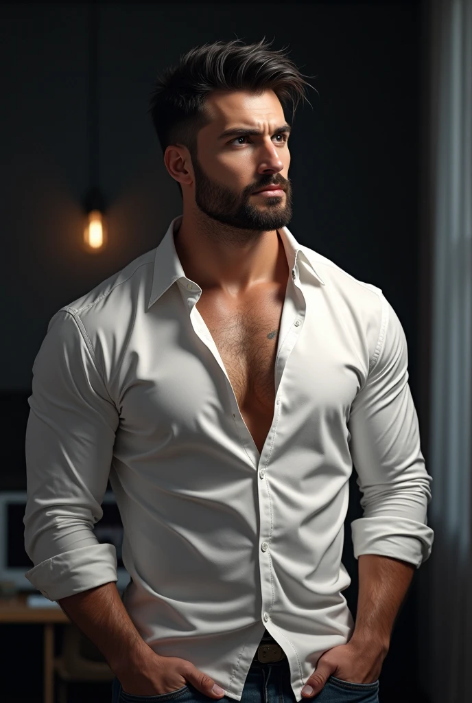 Homem de terno com barba