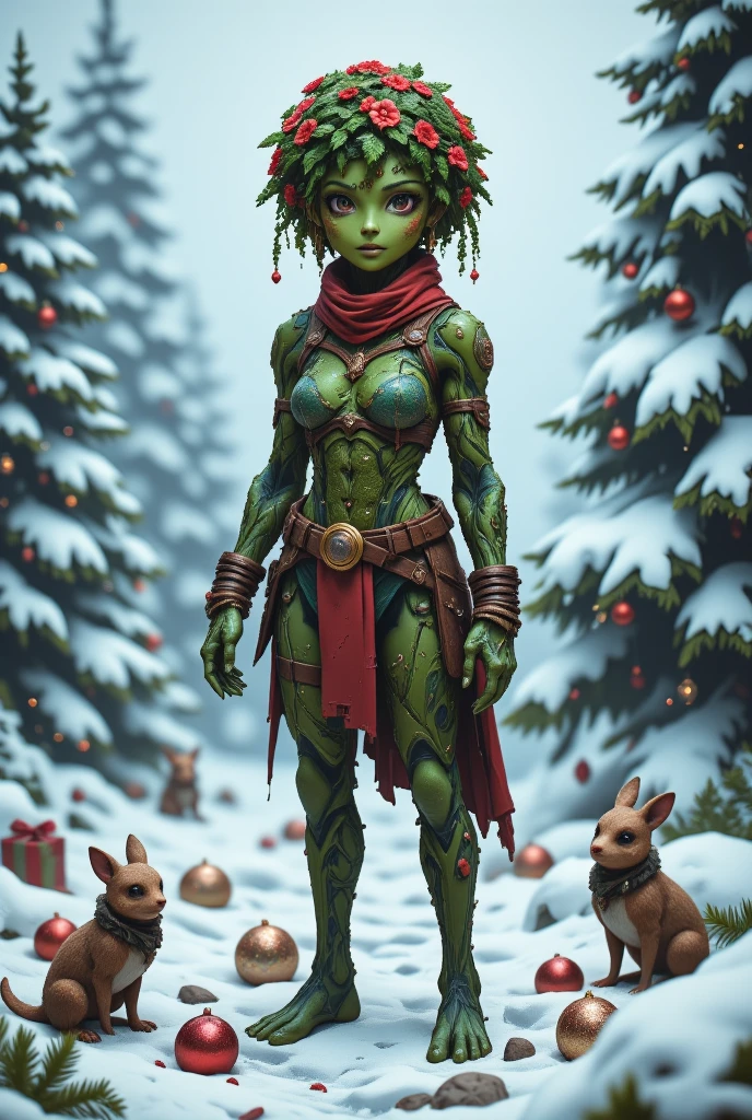 a character similar to Sadida from Dofus Ankama, the company that is a Christmas fund and that finds Christmas trees