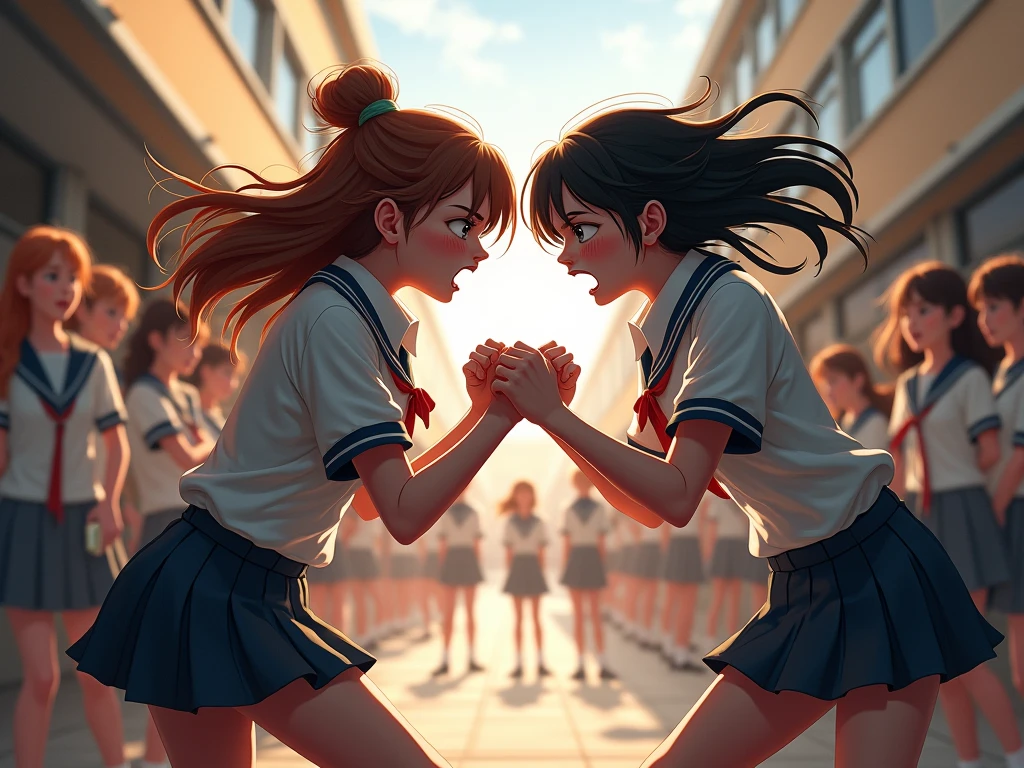 Female junior high school student fight