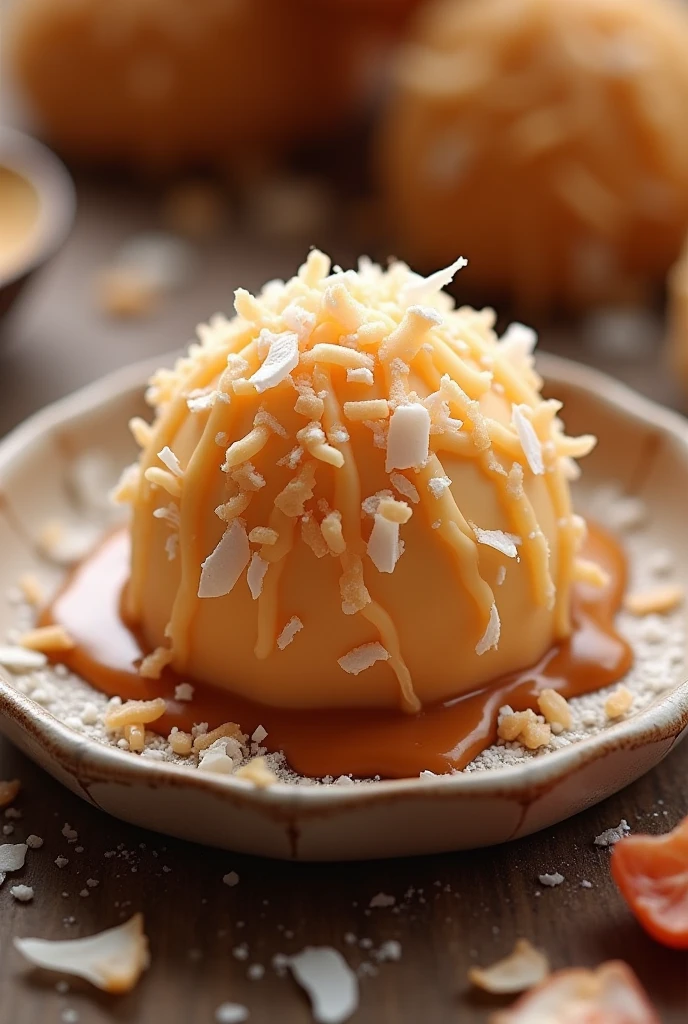 tinapay ng cupcake walang icing na may dulce de leche na sauce sa top tapos maraming grated cheese