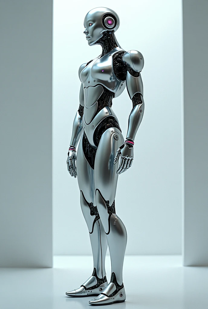Cute kitten made of metal, cyborg, Cyberpunk Style, ((Intricate details)), High resolution, ((Intricate details, Ultra-detailed)), Cinematic shots, Vignette,Stand like a human