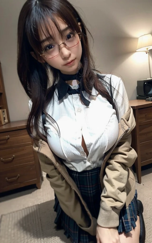 iori moe, school uniform,Big Breasts, high image quality,jacket