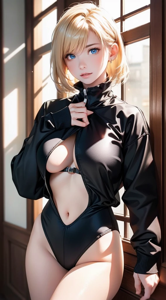 8K, Top Quality, Intricate Details, Ultra Detail, Ultra High Resolution, Masterpiece, close up shot, (full body: 1.1), Slender, Smile, (Makeup: 0.4), ((,)), (Fluffy blue Eyes: 1.21), (()), 1girl, solo, 1 girl, ((cammy white, blonde hair, bangs, short hair, blue eyes, antena hair, abs, scar on cheeks )), close up shot, , ((tall)), (((fit body))), (((slim face))), sharp face, (( )) , (detailed face), sharp face, small lips, ((abaya,)), , ((abaya)), detailed face, detailed breast,((abaya)) , ((detailed nipples)), detail ass, Narrow Waist, Skinny, tall , 175 cm tall, Muscular, Navel, Exposed Abdomen, Pointed Chest,, Beautiful girl with accentuated slender abs: 1.4, Six Pack Abs: 1.4, Bust Botox, Big, Perfect Body, detail leg, (( dark background)), black background,