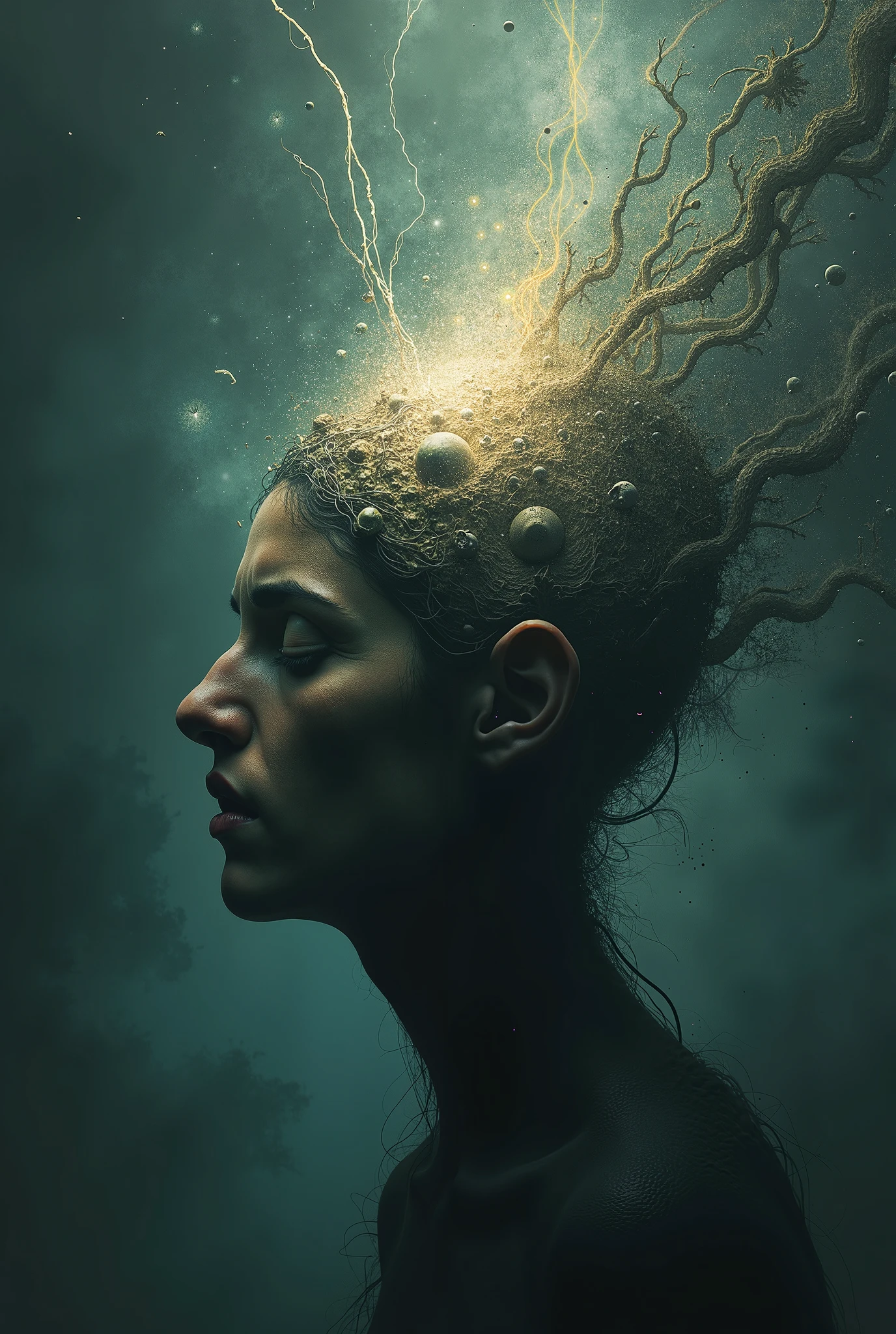 woman, Submerged World,Inorganic,Homeostatic