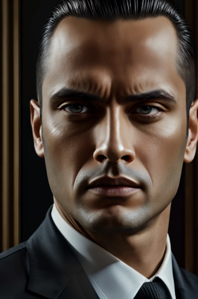 beautiful oil matte portrait painting, mafia boss at his 30s new york office desk, wonderful masterpiece highly detailed, beautiful cinematic light deep focus, elegant, digital painting, smooth, sharp focus, golden ratio, dramatic illumination, ultra realistic, 8k, art by jimmy law,CEO