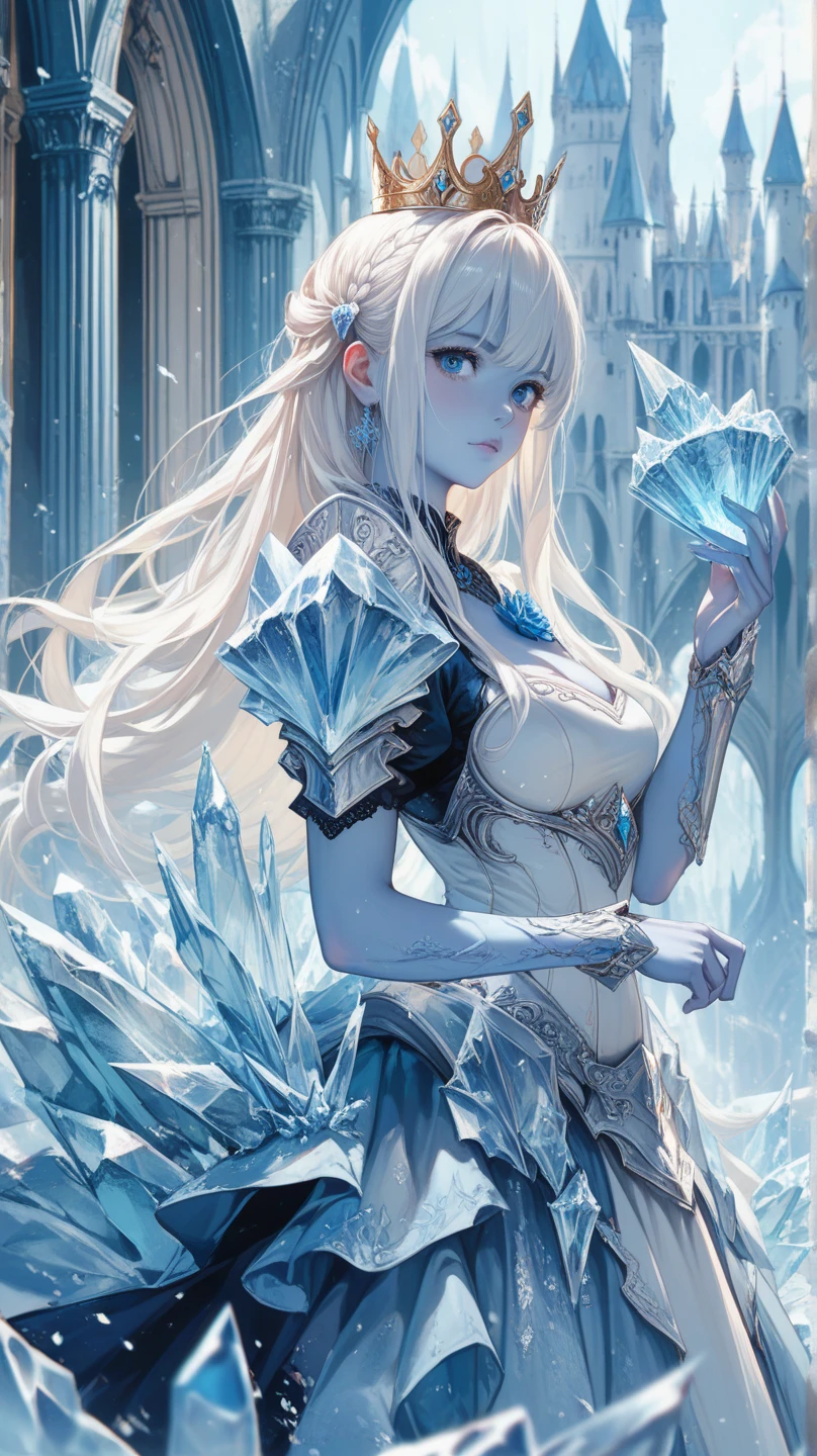 ((((Maestra of Starlight, Unrivaled Ephemeral Grace, Ultrahigh Resolution)))), 1girl, serene, sitting, ((((doll waist, segmented arms, ((doll joints:2.5, action figure limbs:2, segmented body))), [synthetic body], (segmented waist), long, silver hair, transparent wings, pale skin, (piercing blue eyes), glowing eyes, (ultra detailed eyes:0.9, detailed face, detailed eyes:0.8), ((centered)), (close-up), side view, (((indoor, crystal-lit chamber, star-filled background))), medium breasts, gazing at starlit sky, following gestures with right hand, luminous eyes, magical, night scene, ethereal, (head tilt), (mystical), ((soft lighting))