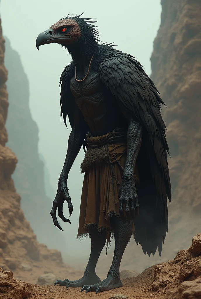 African with a vulture face 
