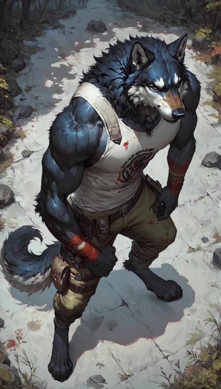 Masterpiece, Solo, Furry Light Blue Wolf, Light Blue Fur,Dark Blue Eyes, Dragon Wings, huge body, Muscular Body, Cool Pose, Charming, Handsome, Good Looking, cap, holding cat ,