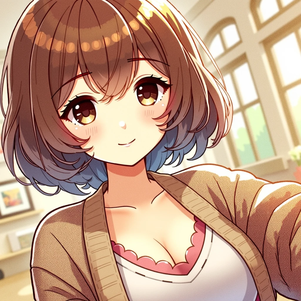 <lora:maekawa_miku:1>maekawa_miku, 1girl, :d, blush, brown_hair, clenched_hands, collarbone, dress, fang, flower, green_eyes, grey_background, hair_flower, hair_ornament, looking_at_viewer, open_mouth, paw_pose, red_flower, red_rose, rose, short_hair, smile, solo, sweater