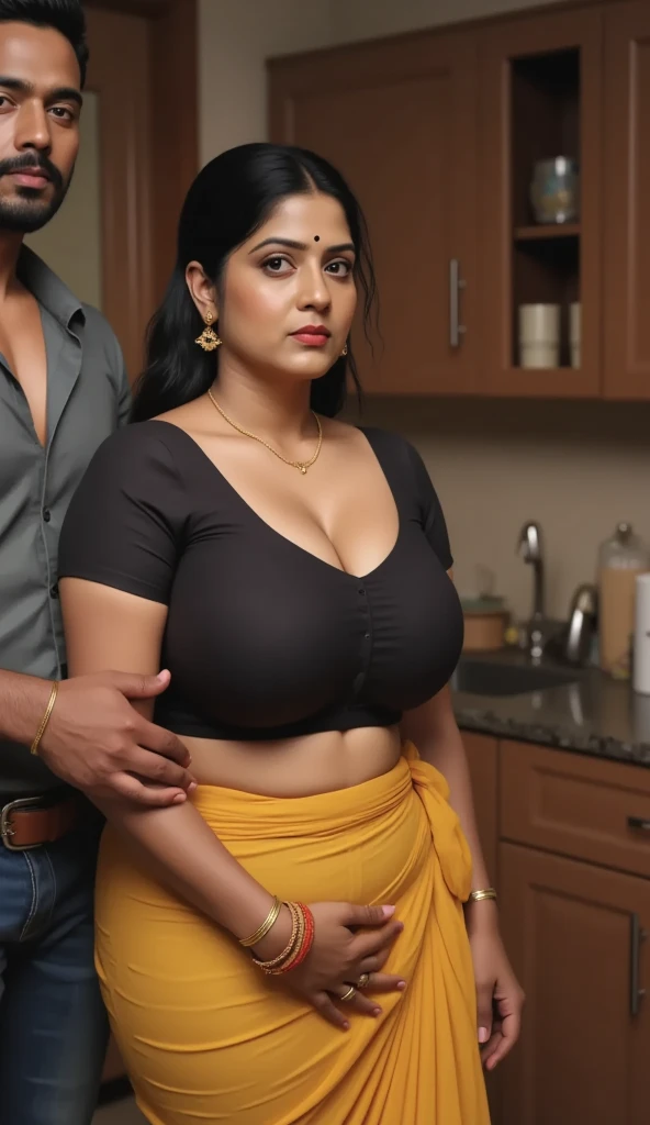 Hot healthy south indian white curvy milf with down tied long hair
