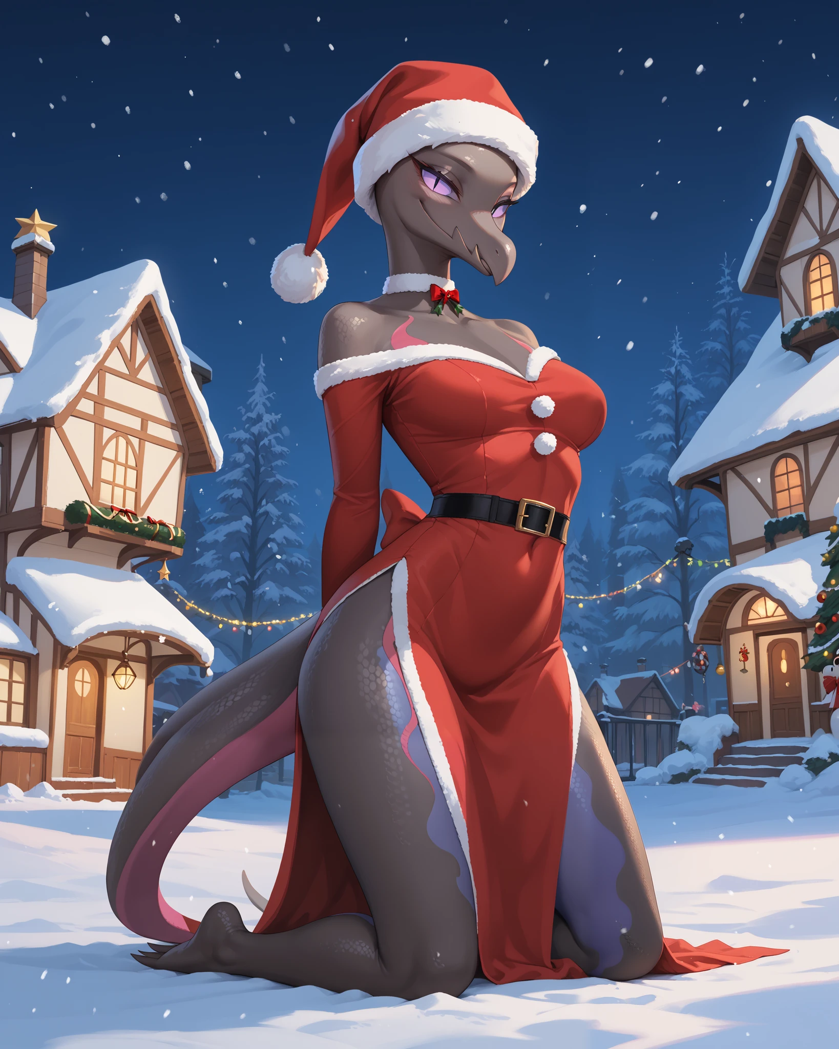 uploaded on e621, explicit content, 3d, (bastika, cutesexyrobutts, hioshiru), female, solo, weavile, red hair, red tail,  claws, large breasts, natural breasts, milf, standing, three quarters portrait, closeup, insanely detailed, beautiful detailed face,beautiful detailed eyes, masterpiece, best quality), christmas decorations, Christmas tree、Christmas cake、masterpiece、top-quality、detaileds、high resolution illustration),Delicate Makeup, (a closeup:1.2)、POV、 ((santa costume:1.2)), best quality, (masterpiece),(ultra-detailed), (high quality), (high resolution), 1girl, choker, gloves, elbow gloves, makeup, cute smile, Christmas gifts, lights, snow falling on window,