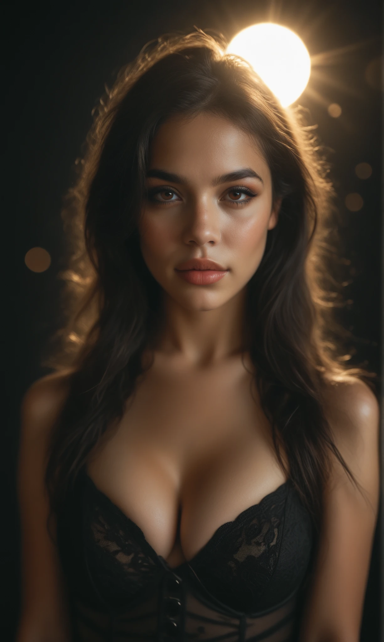 Zendaya Coleman, big visible boobs, naked, full body, sensual look, Kerrigan dreadlocks, Bones and skull, Cyberpunk, steampunk, Splash punk, The female devil in the background author Rowena Merrill Stika Boris Vallejo Caravaggio Philippe Druilet Andrei Ryabovichchev Whelan