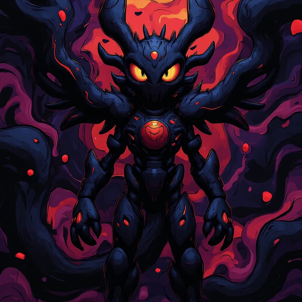 pst003, Aegiochusmon: Dark, colored background