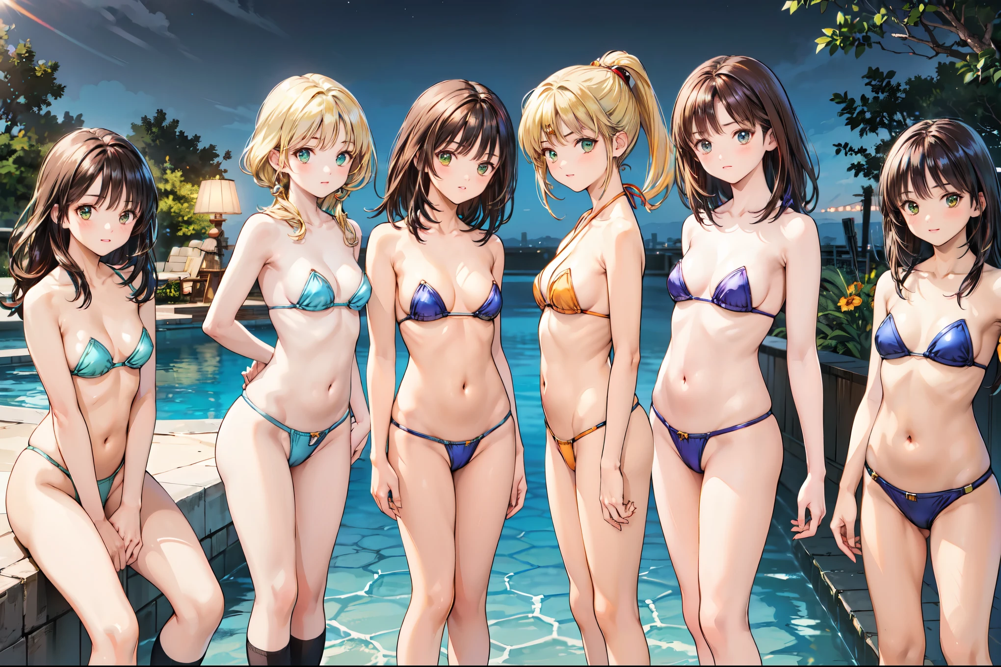 anime girls in swimsuits sitting on a boat in the ocean, anime girls, ecchi anime style, visual novel cg, ecchi, kyoani, anime wallaper, visual novel key visual, in style of kyoto animation, golden time, kantai collection style, hd anime wallaper, at pixiv, smooth anime cg art, bottom angle, 4 k manga wallpaper