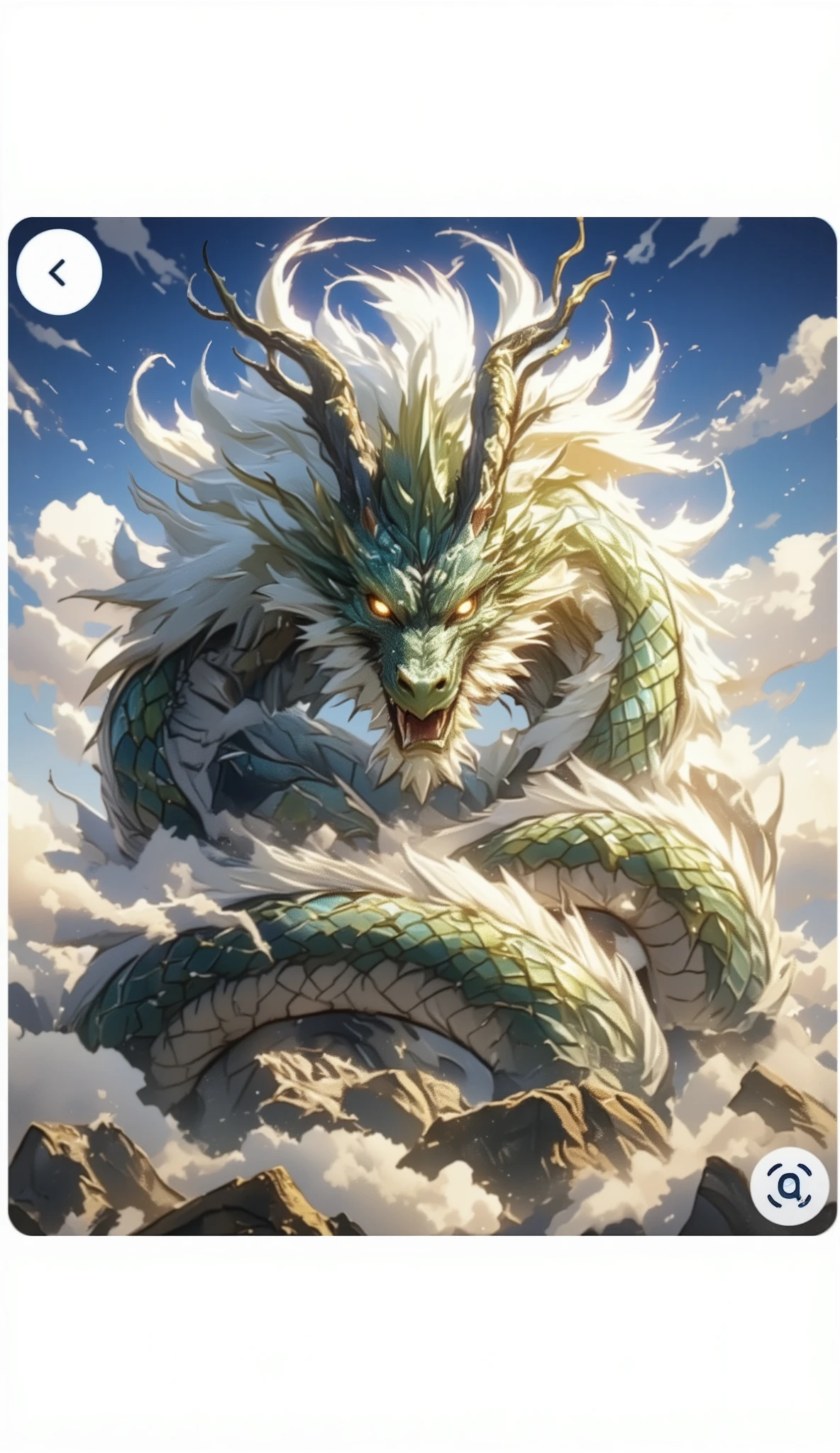 A blue dragon with golden eyes