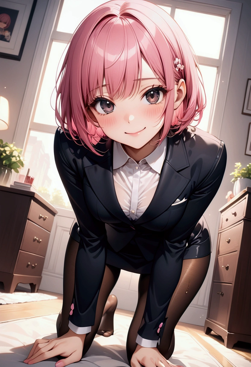Pink and white off-the-shoulder short hair，，A great and dignified teacher, beautiful girl、(micro:1.4)Lace panties、avert your eyes、Huge breasts、((Lie on bed))、Lie、Disheveled Hair、(Pink blush)、(Enlighten)、[[Leg spread、Spread your legs]]、(solo)、Dynamic Pose、((Erect nipples))、(Female pubic hair)、(Puffy eyes:1.3)、 (Thin legs)、Hmph、Very detailed、Natural and harmonious composition、Fine art photography、Beautiful fingers,,blush,OL, end, Black suit jacket, Collared jacket, White dress shirt, Collared shirt, Neckline, button, strap, ID card on the neck, Black pencil skirt, Black Pantyhose,Stiletto heels,Business Bags,evening,sunset,whole body,avert your eyes,Embarrassing,blush, Outdoor rest, city,Destroy a building area (masterpiece:1.2), highest quality, High resolution, unity 8k wallpaper, (shape:0.8), (Fine and beautiful eyes:1.6), Very detailed顔, Perfect lighting, Very detailedCG, (Perfect hands, Perfect Anatomy),
