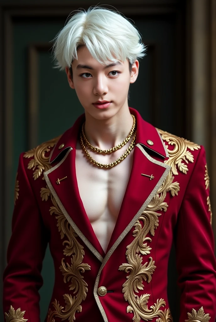 A boy with，combed blonde hair，with fair skin，gold eyes，Ancient Greek mythology，The deities，GODKING，sankta，young 17 years old，ingenious，big breasts beautiful，Handsome，chaste，largeeyes，chaste，Decorate wealth