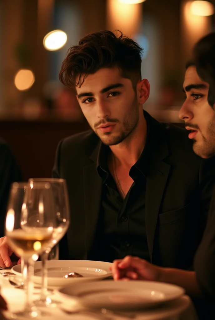 Un snap de una cita cenando con zayn malik