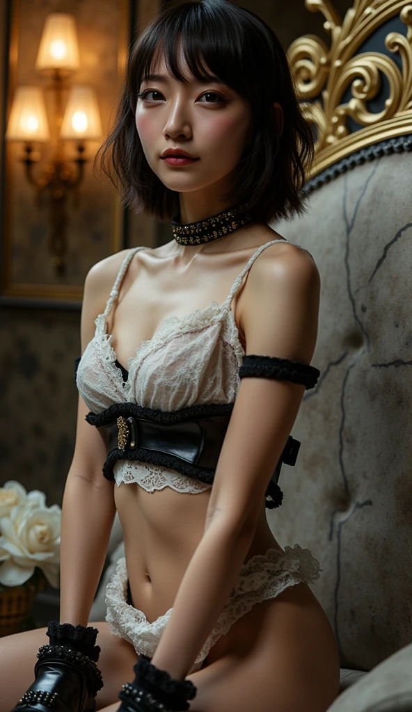 (((SFW : 1.2))), (((erotic))), (realistic), (intricate details:1.2), (masterpiece、:1.3), (top quality:1.4), (Ultra A high resolution:1.2), Ultra A high resolution, 8K resolution, very detailed expression, dark, (high quality), complete anatomy, natural anatomy, full body photo, full body, (1 21 year old Korean woman :1.8), (sitting in the passenger seat : 1.5), (Bring your legs together, : 1.4), (Arms Behind : 1.4), (tied up behind back with rope : 1.8), (Bondage : 1.8), (BDSM : 1.7), (Dildo inserted into pussy : 1.7), (call girl:1.5), (prostitute: 1.5), (korean:1.6), (slim and pretty face : 1.4), (Colorfully dyed hair), (big earrings), ((Moans:1.4)), ((erogenous zone stimulation : 1.4), detailed face, choker necklace, sexy legs, (The girl is wearing a black sleeveless top, miniskirt and strappy high heels. :1.4), (Wearing shiny pantyhose under a skirt : 1.4), (Her body is very slim and beautiful : 1.5), (I put on a little makeup. : 1.4), (she wore jewelry:1.4), glowing skin, detailed face, (in the car at night: 1.5),