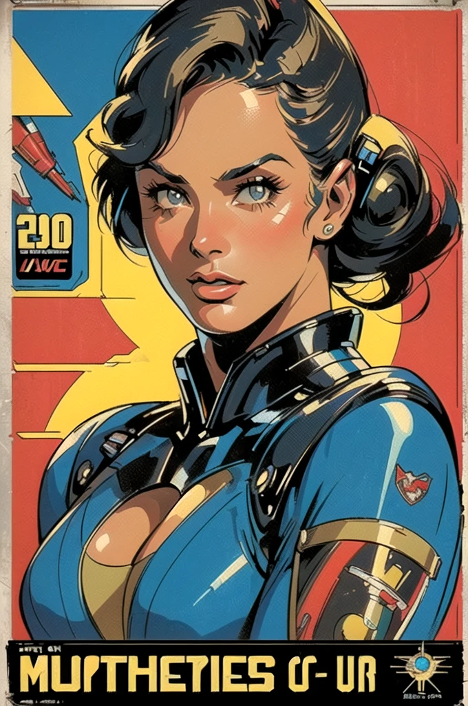 Magnificent artificial intelligence, Beautiful woman with robotic body, hiper-realista, cinematic angle, blue neon blurred background, circuitos aparentes, vibrante, detalhado, zbrush, comic illustration, trends on Artstation. por Peter Mohrbacher, por wlop, por Ruan Jia, por Alphonse Mucha, por Dmitry Prozorov, por Norman Rockwell,
