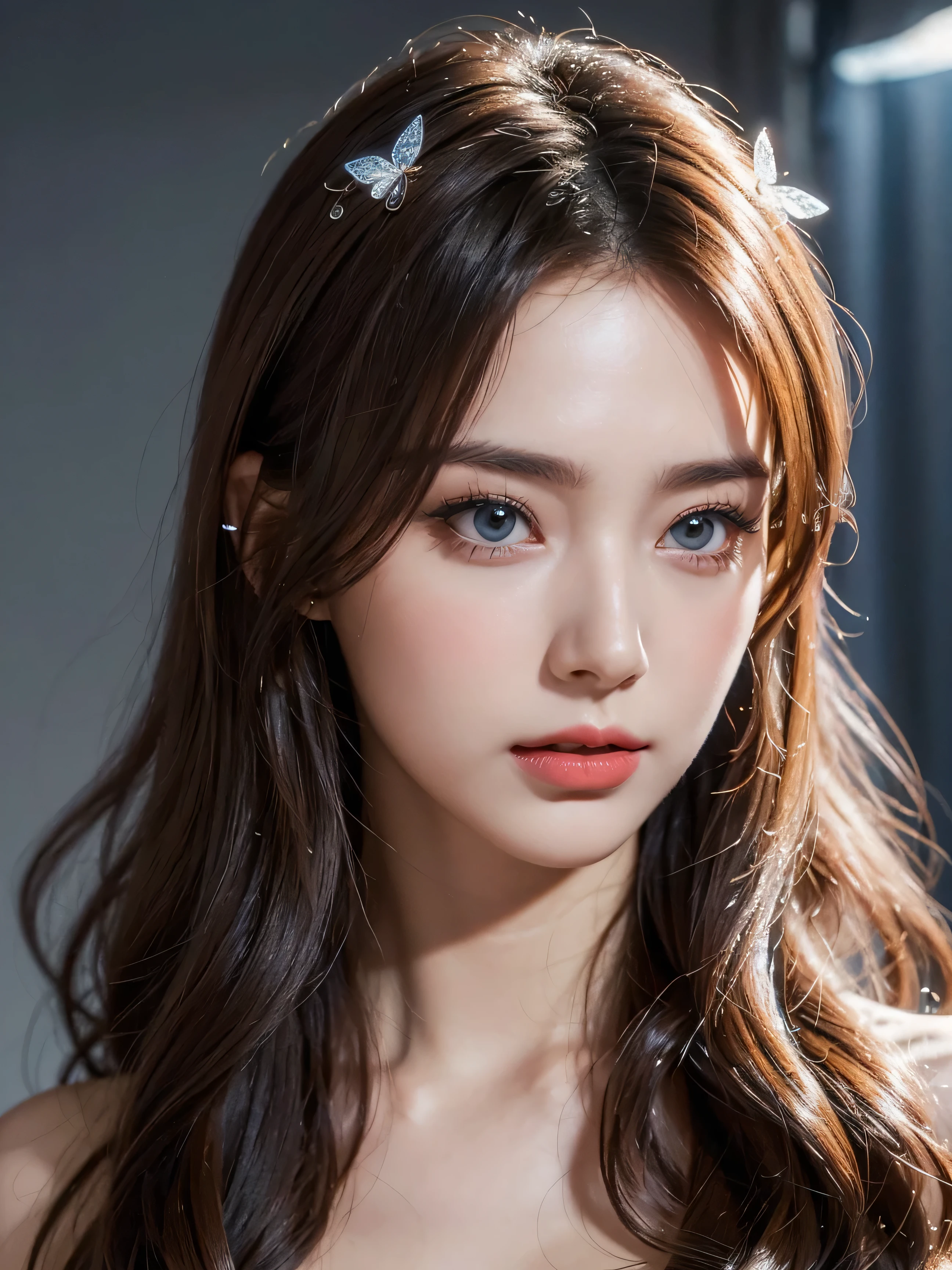 High-quality work，Realistic works，Super premium graphics，8K HD CG works，high quality graphics，High-definition and exquisite CG works，10x pixels，Ultra-fine details：1.1，Advanced technical details：1.1Realistic photo effects，Interior lighting effects：1.5，natural soft light：1.5. Light effect（Virtual light effects：1.8），Ultra-high resolution，shining dress，sliver long hair，silber hair，transparenthair，high detailed hair（Quality hair details：1.1）Clear eyes，Double eyelids look good，Sharp eye makeup, Create exquisite eyelash makeup, tthin eyebrows, Ultra-detailed eyes，a tall nose, lovely red lips, rosey cheeks, With delicate makeup on her face , pretty face, The face shape is perfectly proportioned,（Advanced facial details：1.1） Wearing a blue dress、pink haired woman，Fox ears，ice crystals，Ice World，Crystal clear，Blue eyes， ，Women's artwork，Dress full body video，Reality，Amazing Cleavage，My eyes are very bright today
