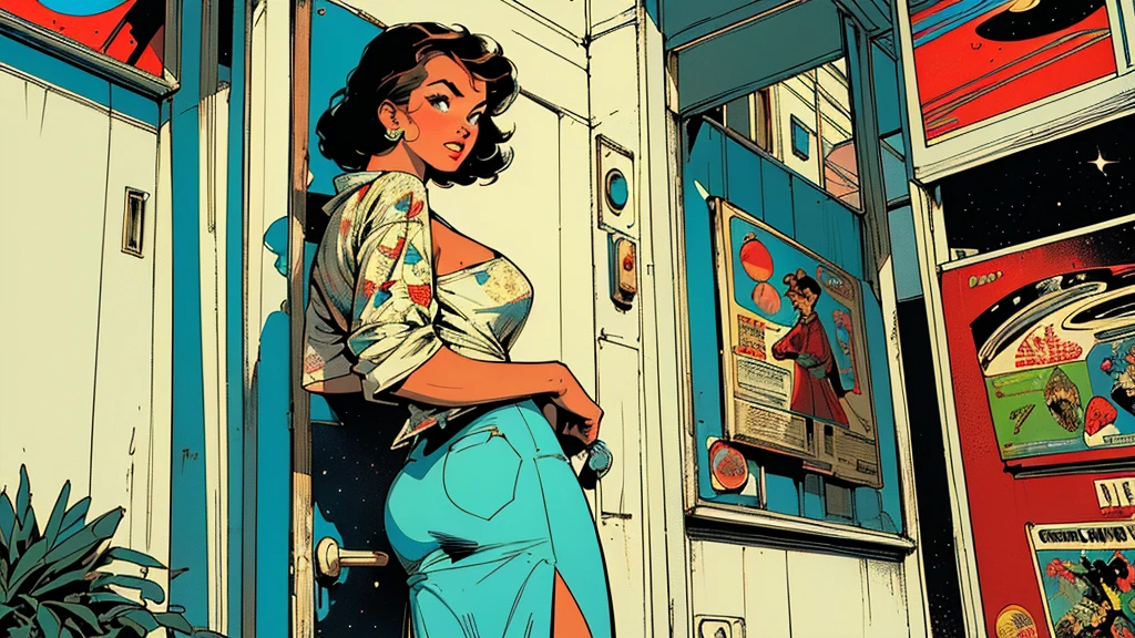 Image of a almost naked busty girl wearing a hat and scarf, With a shotgun in her hand，trends in art station，Wear lingerie or rags，barely undressed, Ultra-realistic photographic art，Urban style，intimidating pose，Planet of polar bears，fashionable skimpy attire，urbansamurai，Polar bears，Wear a work cap，Navigate the city