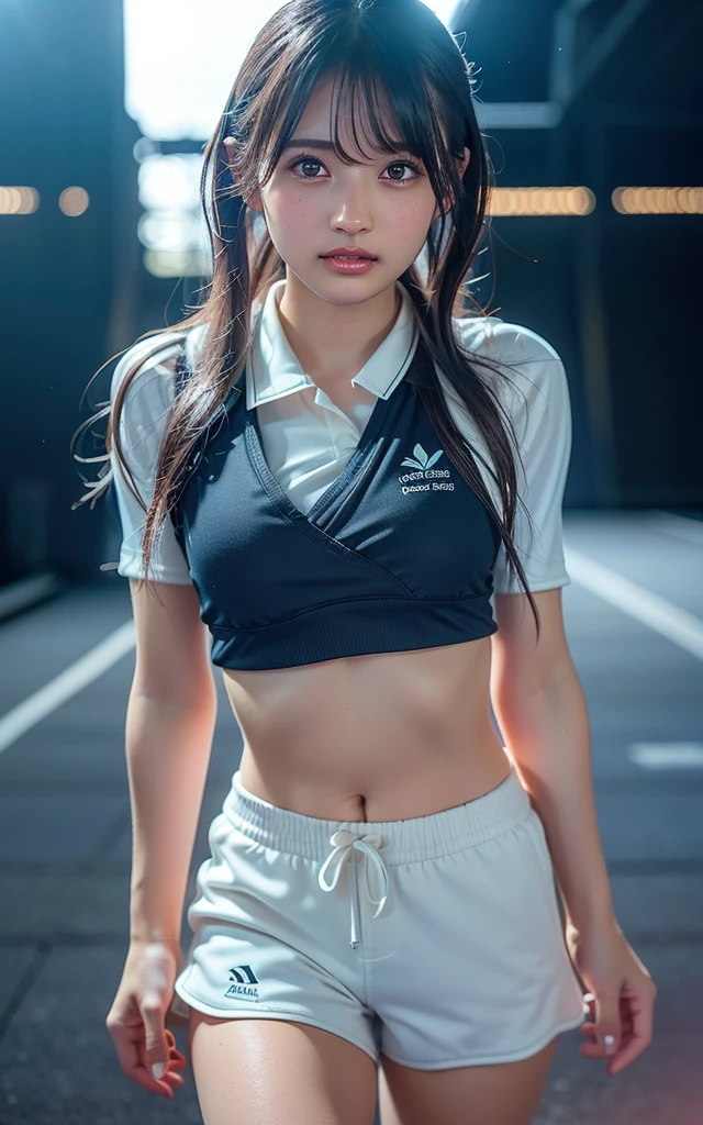 ((sexy pose:1.5)) ((sitiing:1.3)) ((clothes are wet:1.4)) ((hair is wet:1.2)) ((big breasts:1.5)) ((rain:1.5)) ((close-up:1.2)) best quality,masterpiece,ultra high res,(photorealistic:1.4),raw photo,(Authentic skin texture:1.3),(film grain:1.3),panorama,character portrait,very wide shot,narrow waist,cowboy shot,(in the dark, deep shadow, low key, cold light,) night,(()),streaming tears,,dust,Tyndall effect,(expression),1girl,beautiful detailed eyes and face,white jabot,brown eyes,((track and field uniform uniform:1.3)) ((track and field:1.4)) ((brown hair:1.2)) ((long hair)) ((half french and half korean:1.3))((flat stomach:1.2))